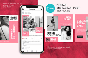 Canva Instagram Post Template Pinkan