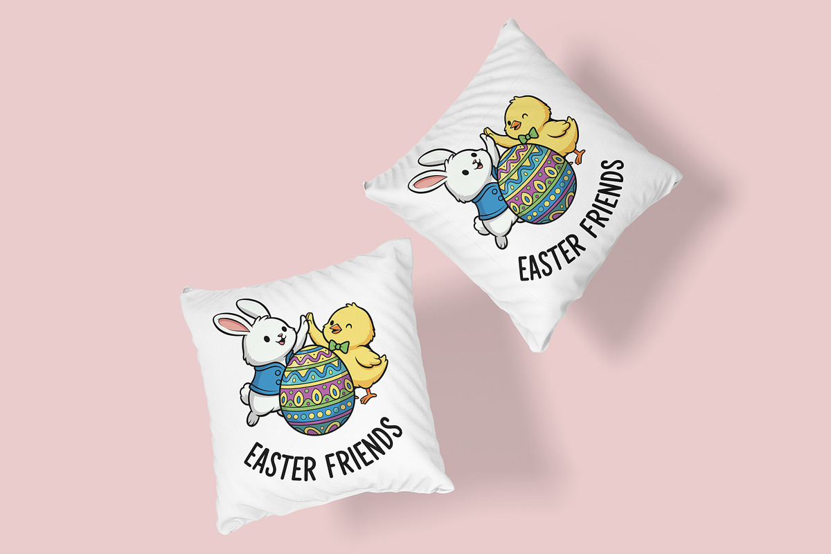 Kids Easter Bunny and Chick Friends, a Seasonal Illustration by Ghagra (Photo 5 of 7)