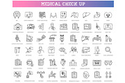 Medical Сheck Up Icons, an Outline Icon by Tettygreen (Thumbnail 1 of 2)