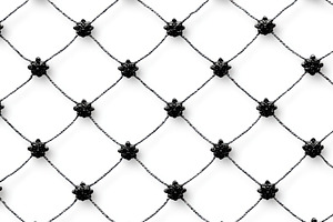 Black knotted rope net with decorative floral-shaped joints on w, an Animal Photo by José Manuel Gelpi