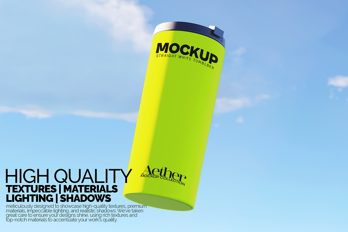 Straight White Tumbler Mockup Bundle, a Cups & Container Mockup by Banana Mockups (Photo 5 of 6)