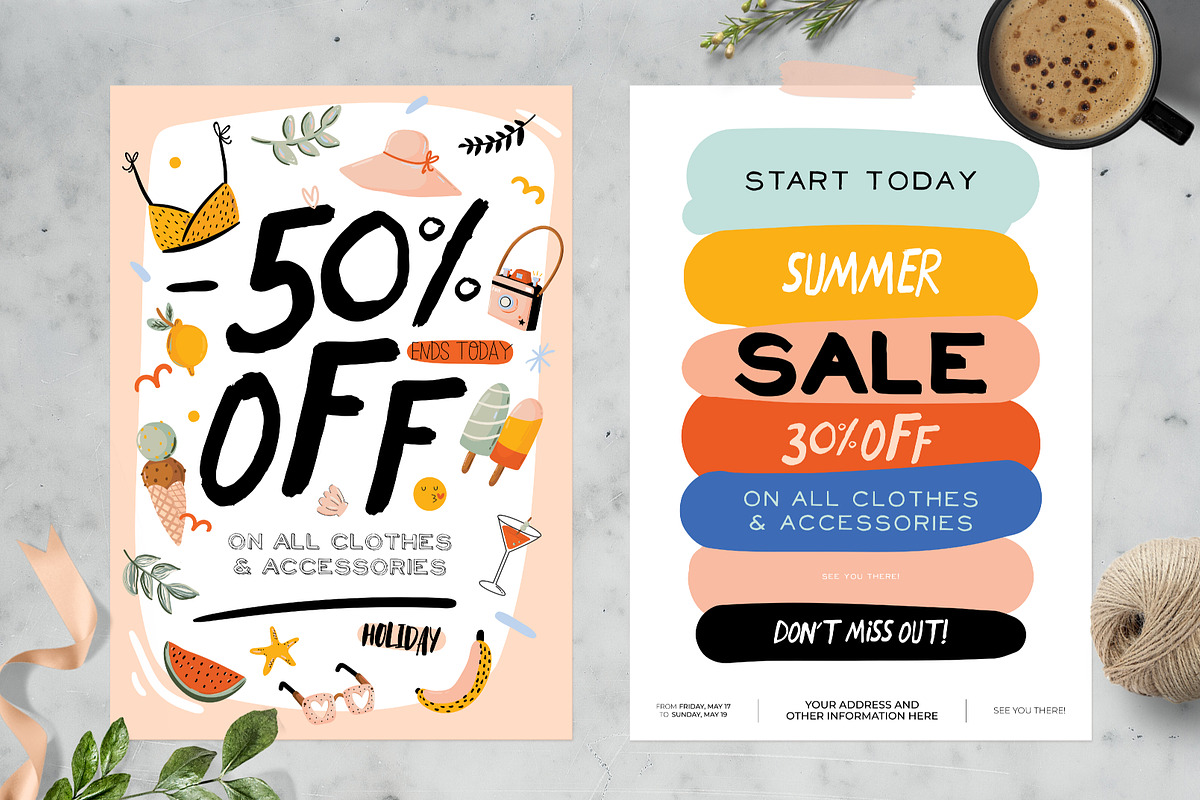 Summer Sale Posters, an Object Graphic by Ruslana Lubenets (Photo 6 of 10)