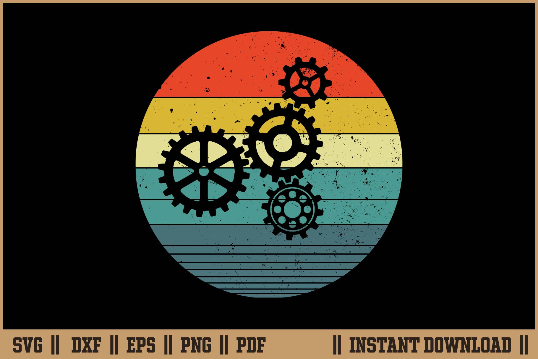 Mechanical Engineer Retro Cogs SVG, a Work Illustration by Handy Arts ...