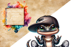 Hip Hop Salamander Clipart Set