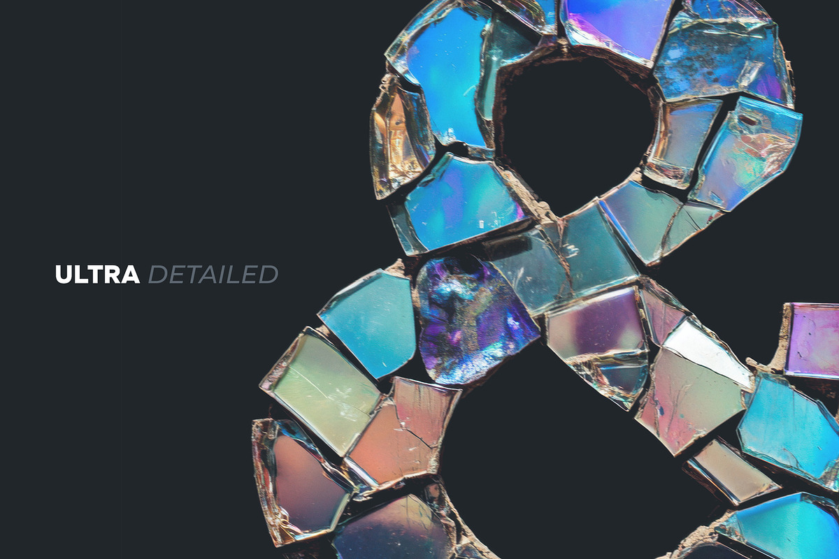 Nacre Glass Mosaic Letter Overlays, a Symbol Font by PhotoSpirit (Photo 6 of 8)