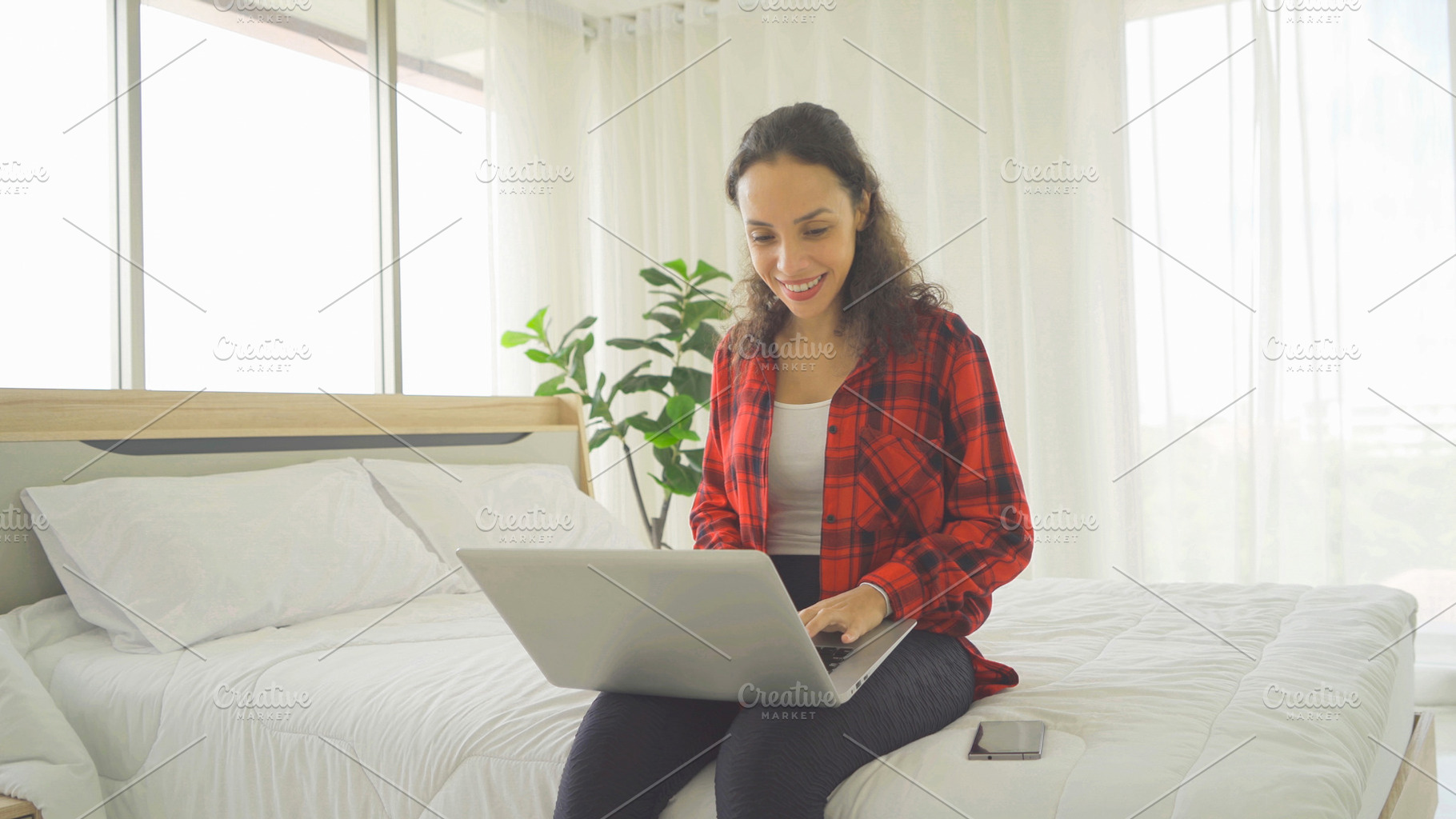 Relax happy smiling latin young businesswoman, people working on, a Person Photo by Tampatra