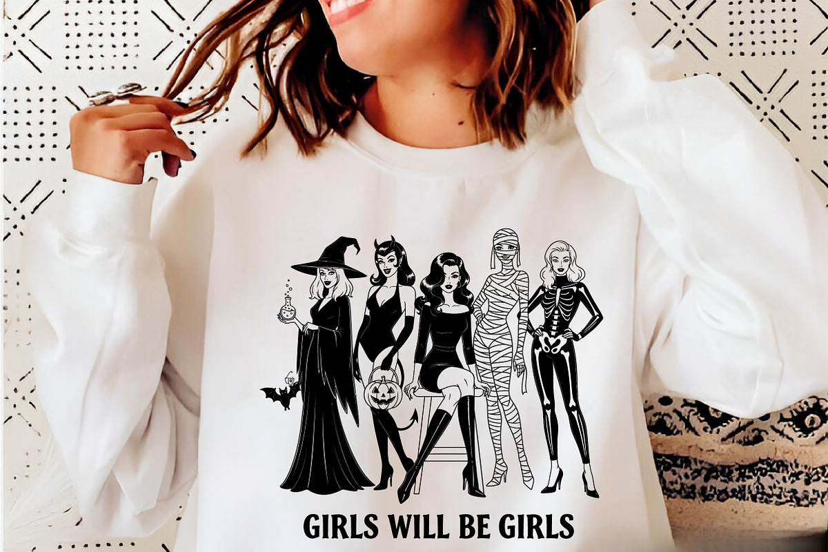 Girls Will Be Girls PNG SVG, a Seasonal Illustration by Rose Art (Photo 3 of 5)