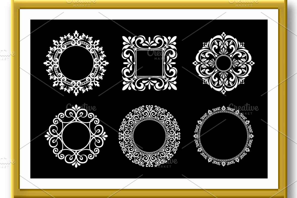Set of decorative frames Elegant, a Decorative Illustration by RODINA (Photo 2 of 3)
