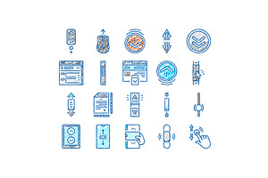Scroll Computer Mouse Cursor Icons, an Object Illustration by pikepicture