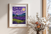 Starry Lavender Field Illustration, a Decorative Illustration by Housui Patterns (Thumbnail 4 of 12)