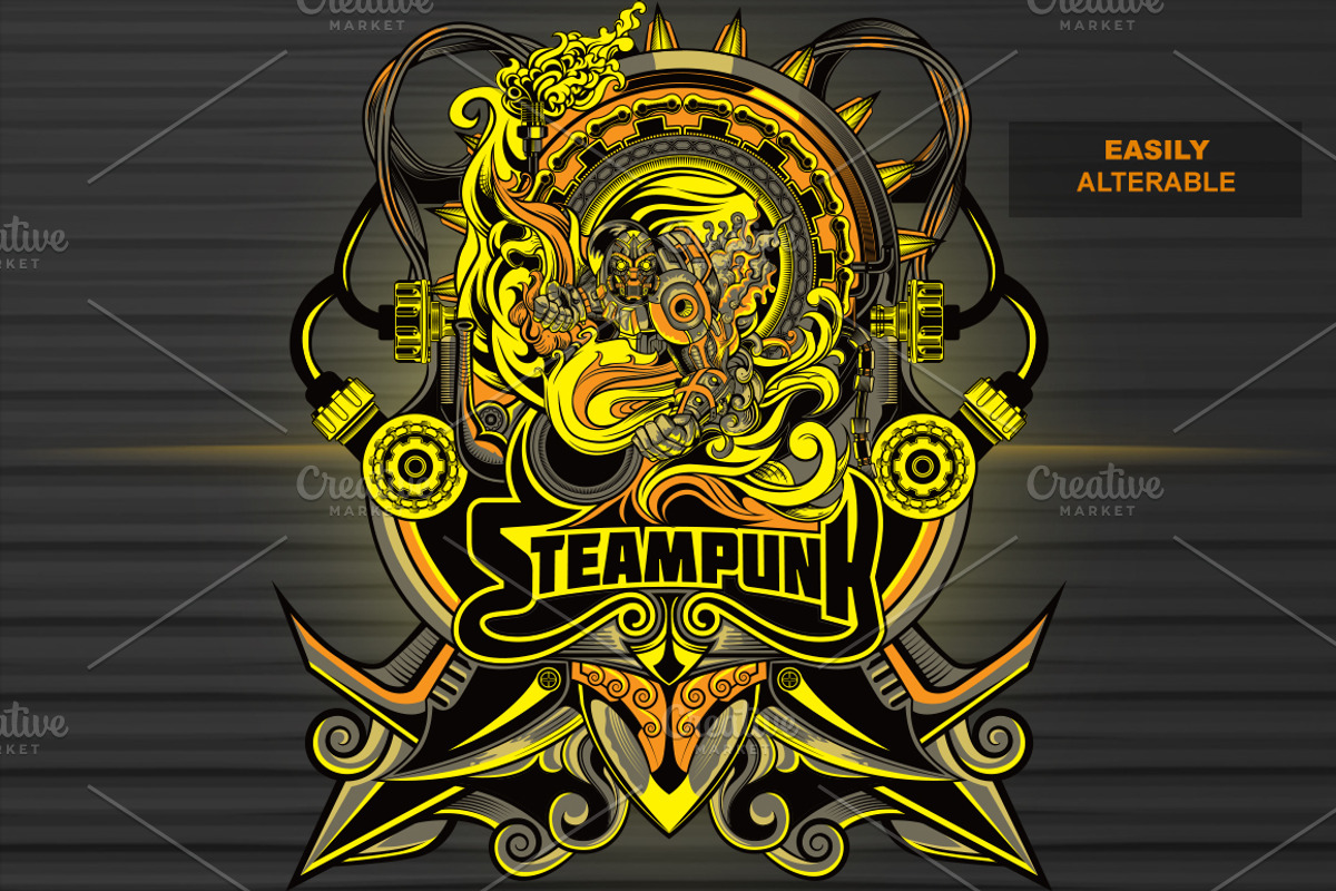 STEAMPUNK TSHIRT ILLUSTRATION, an Illustration by 7divine (Photo 3 of 5)
