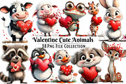 Valentine's Cute Animals Clipart, an Illustration by Dream Creation (Thumbnail 1 of 7)