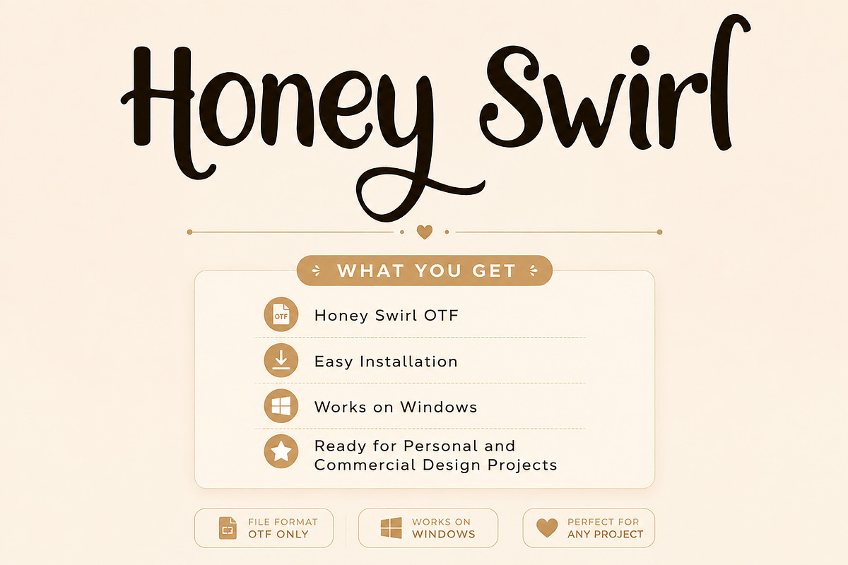 Honey Swirl, a Script Font by Wow Magic (Photo 6 of 6)