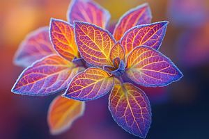 Colorful leaves of a tropical plant, a Photo by Tanuart