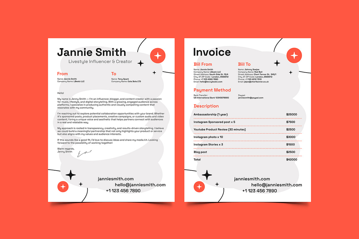 Influencer Media Press Kit / EPK, a Resume Template by vinyljunkie (Photo 4 of 8)