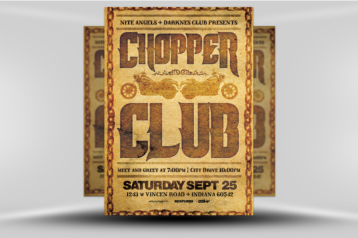 Chopper Club Flyer Template, a Flyer Template by FlyerHeroes (Photo 1 of 4)