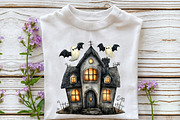 Watercolor Haunted House Clipart, an Illustration by Rose Art (Thumbnail 6 of 7)