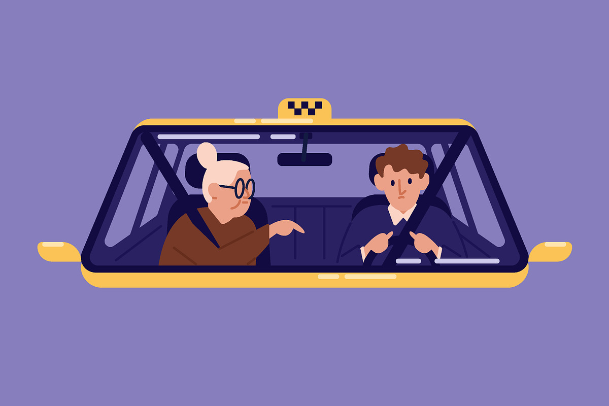 Taxi driver with customers set, a Person Illustration by Good Studio (Photo 5 of 5)