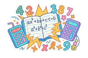 Mathematics and calculator doodles f, an Illustration by Dvoevnore photos