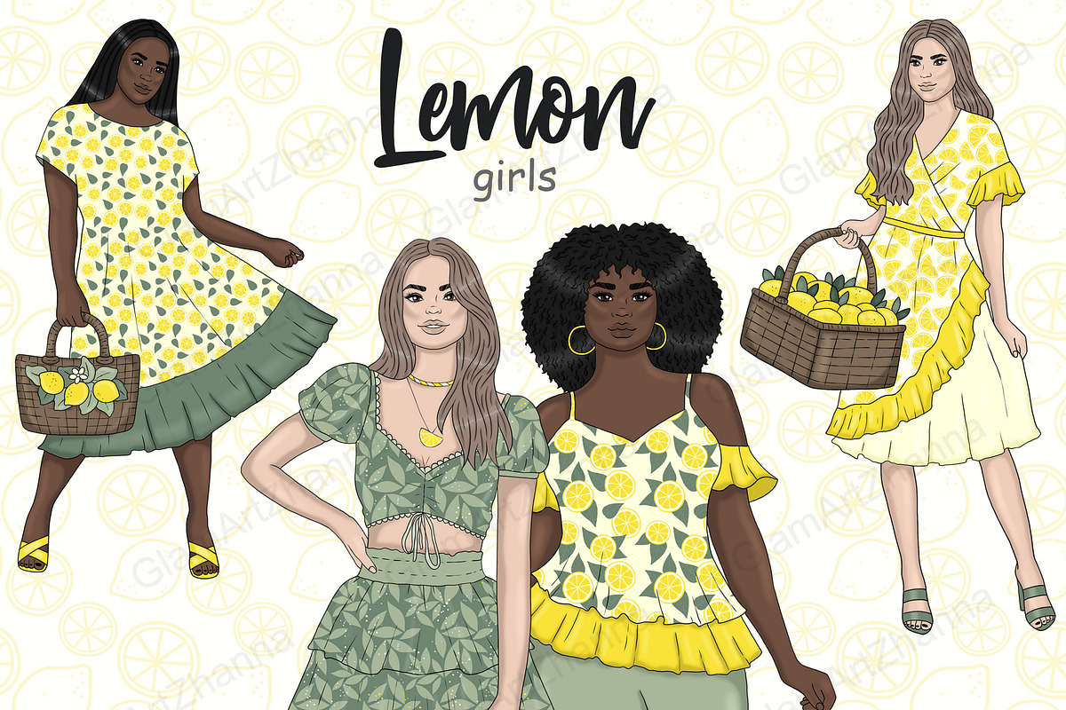 Lemon Girls Clipart, a Person Illustration by GlamArtZhanna (Photo 1 of 5)