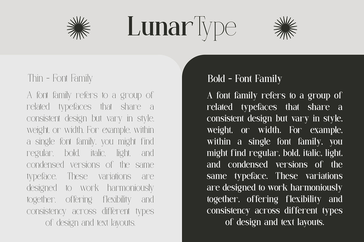 Lunar Type - Family Serif Font, a Serif Font by Flawless And Co (Photo 3 of 10)