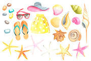 Sunny Beach. Watercolor., an Object Graphic by Olga Bonitas (Thumbnail 2 of 4)