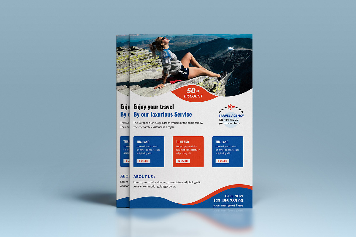 Travel Agency Flyer Template, a Flyer Template by UI_Expert (Photo 2 of 2)