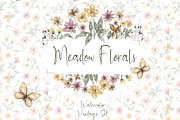 Watercolor Meadow Florals Set, a Decorative Illustration by MayaNavits (Thumbnail 1 of 8)