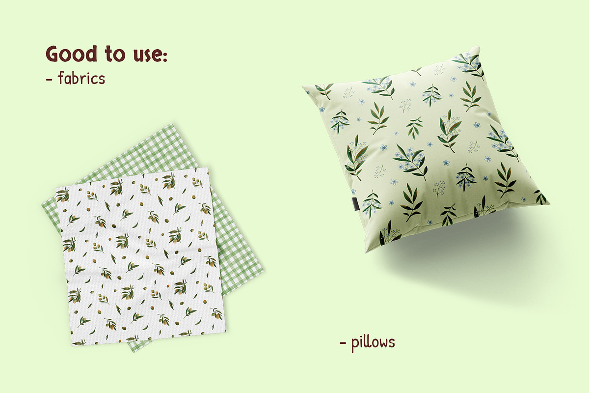 Watercolor Olives pattern collection, a Pattern Graphic by Lagniappe Art (Photo 7 of 13)