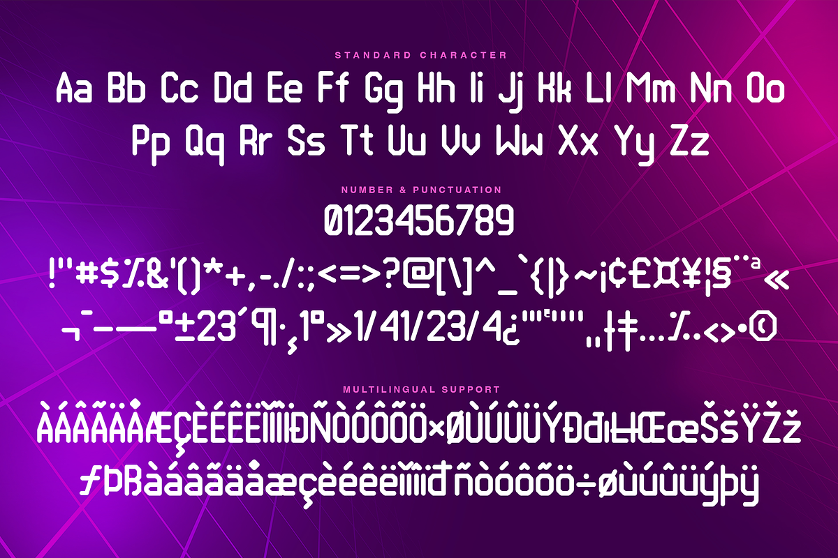 Town Hack - Futuristic Display Font, a Sans Serif Font by Kincrev Studio (Photo 9 of 10)