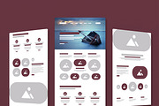 Travel Landing Page Wireframe Design, a Wireframe Template by MightyDesign (Thumbnail 1 of 9)
