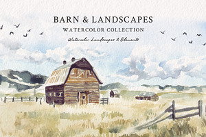 Watercolor Barn & Landscapes