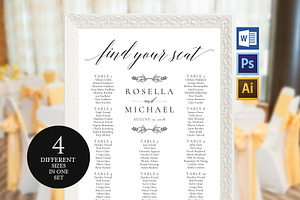 Wedding seating chart SHR159, an Invitation Template by Shafura_Wedding