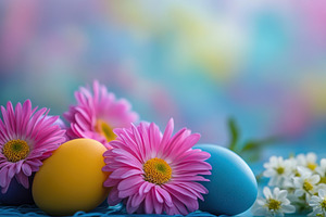 Colorful array of decorated eggs, a Photo by Pavel_design