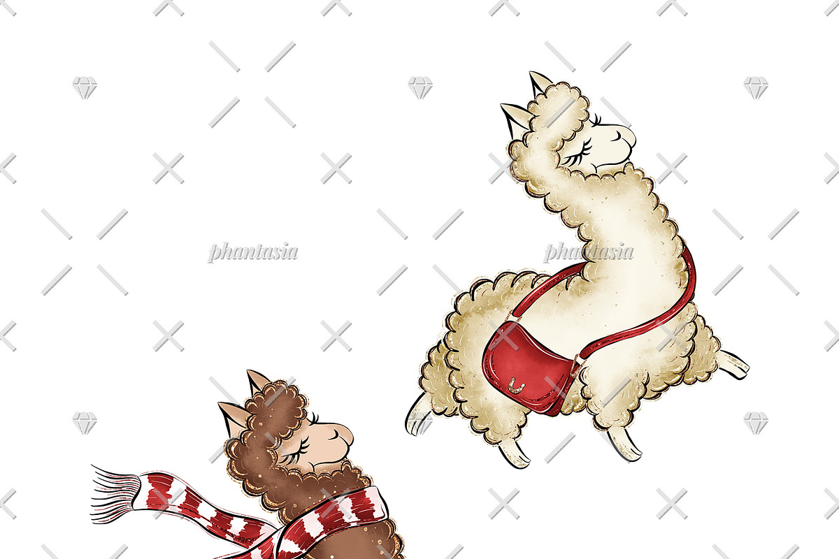 Alpaca Cliparts, an Illustration by Phantasia Design (Photo 7 of 8)