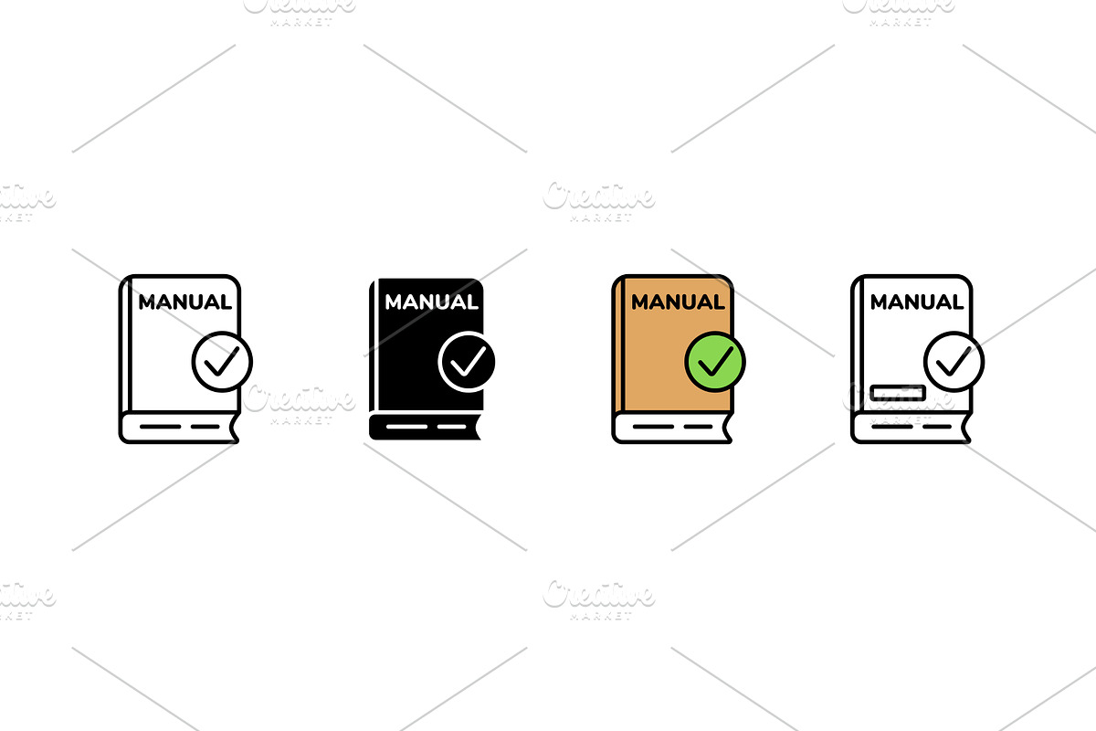 Various book manuals with check, an Object Illustration by skripnikbb