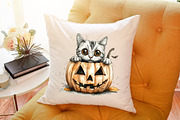 Cute Skeleton Cat Clipart, an Illustration by Sublimation Artist (Thumbnail 6 of 6)