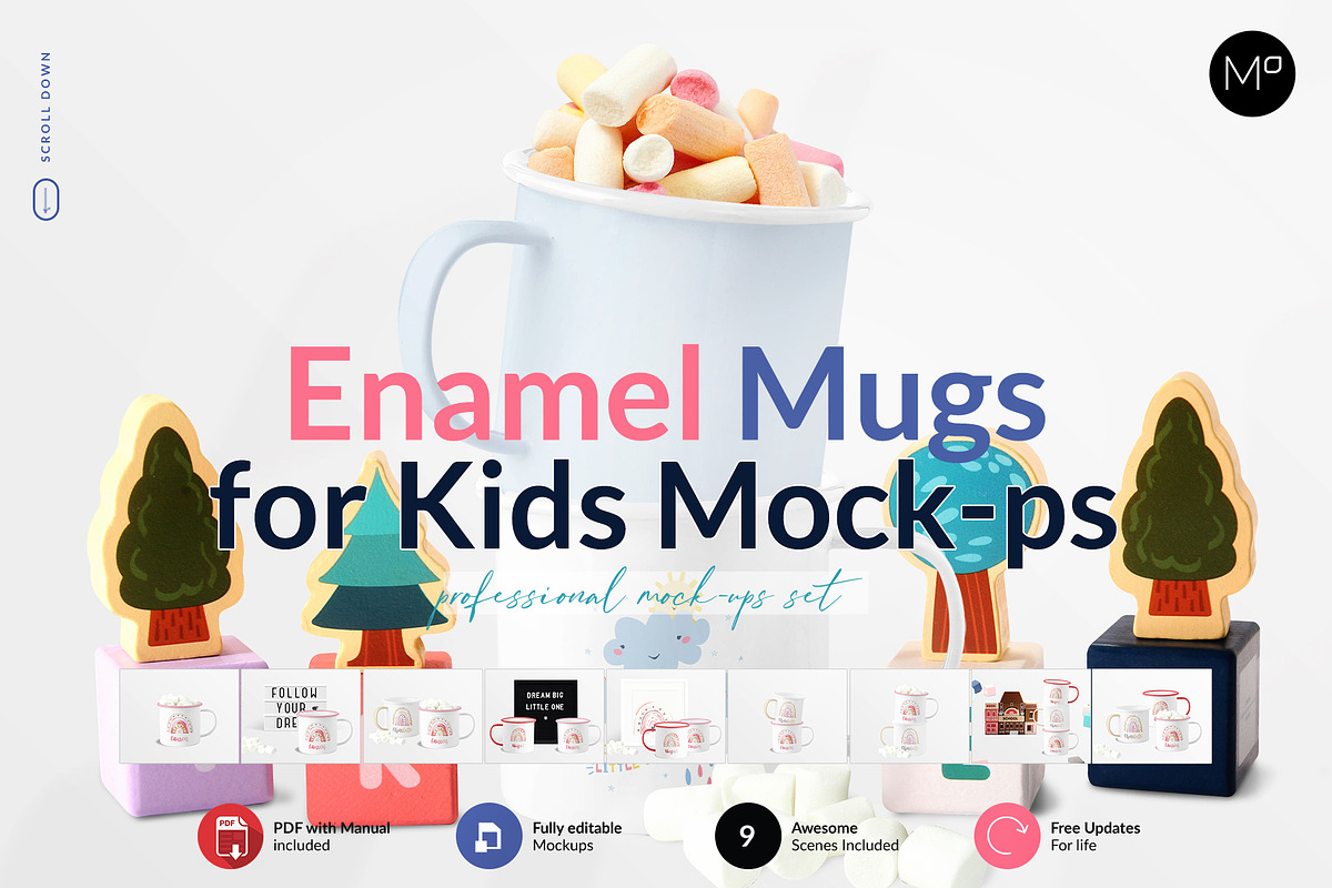 Enamel Mugs 9x Mock-ups, a Print Template by Mocca Mockups Store (Photo 2 of 7)