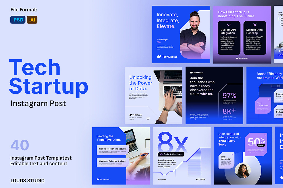 Tech Startup Company Instagram Post, a Social Media Template by Louds Studio (Photo 1 of 5)