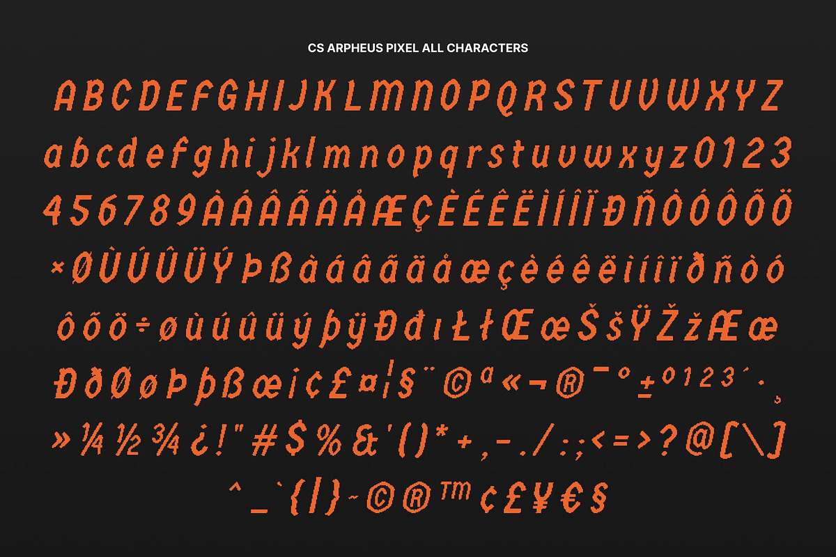 CS Arpheus Pixel, a Blackletter Font by Craft Supply Co. (Photo 8 of 8)