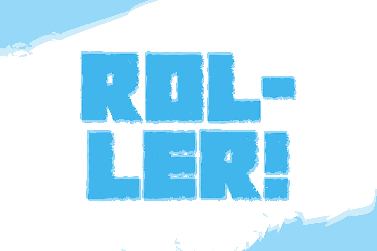 Roller - rough style big impact font preview 6