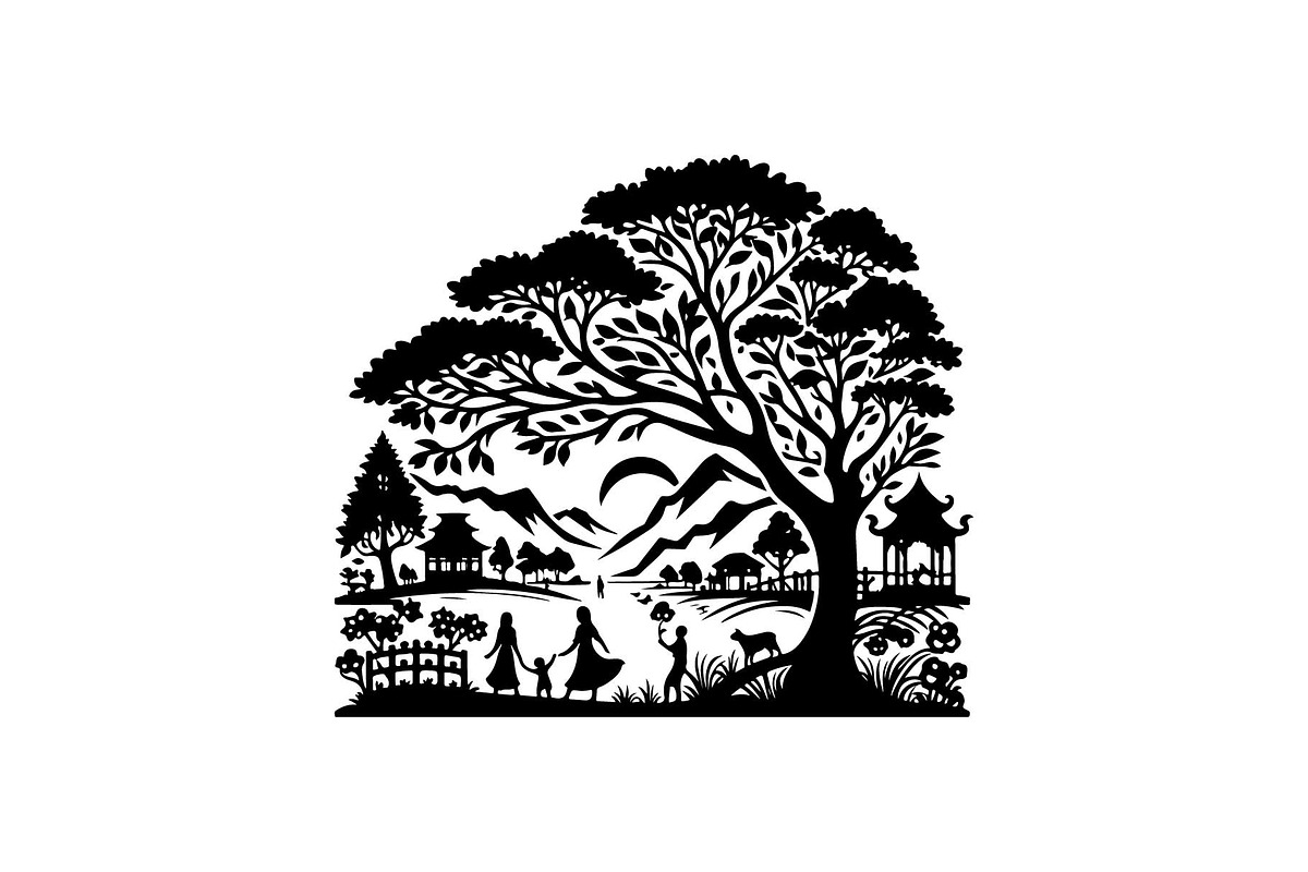 Romantic Asian Landscape SVG Set, an Object Graphic by Gfx_Store (Photo 10 of 13)