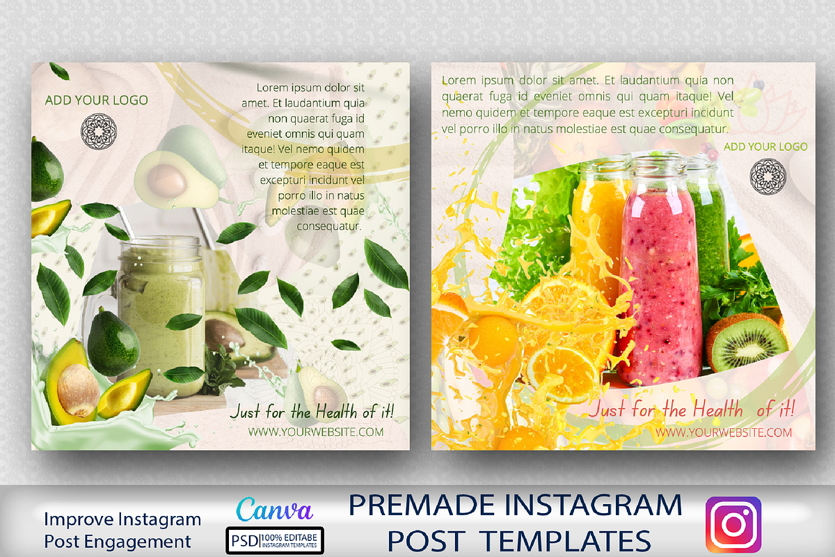 CANVA Templates Instagram Posts, a Social Media Template by Vibrant Design Shop (Photo 3 of 7)