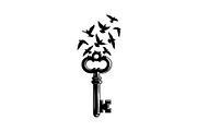 50 Flying Keys Silhouette Vector Bun, an Illustration by Designs_River (Thumbnail 25 of 51)