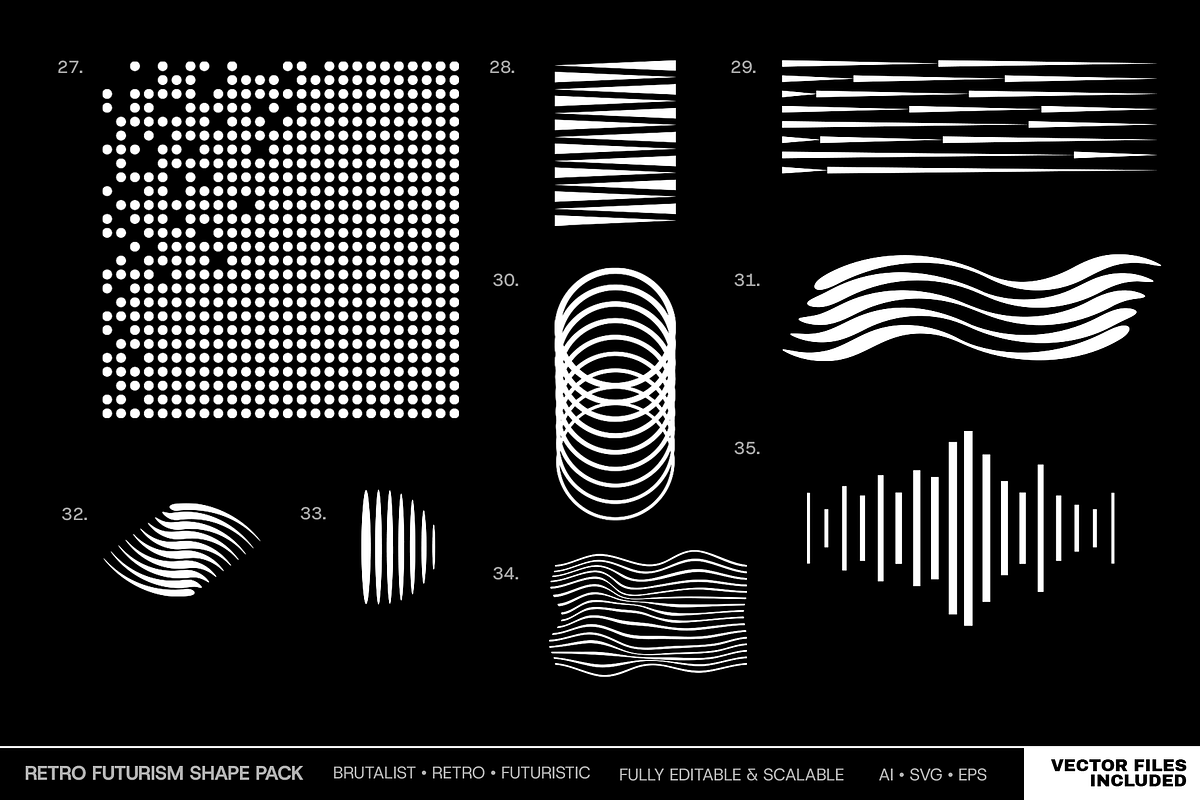Retro Futurism Shape Pack 70+ Vector, a Technology Illustration by Invisual Studio (Photo 4 of 11)
