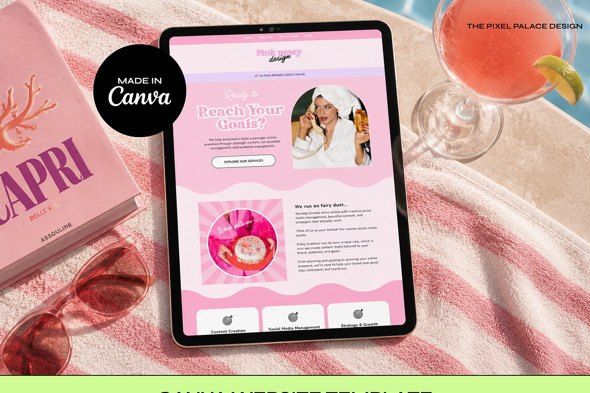 Editable Canva Website Template, a Landing Page Template by The Pixel Palace (Photo 2 of 11)
