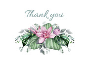 FLAMINGO & FLOWERS  tropical set, a Decorative Illustration by LenArt (Thumbnail 18 of 18)