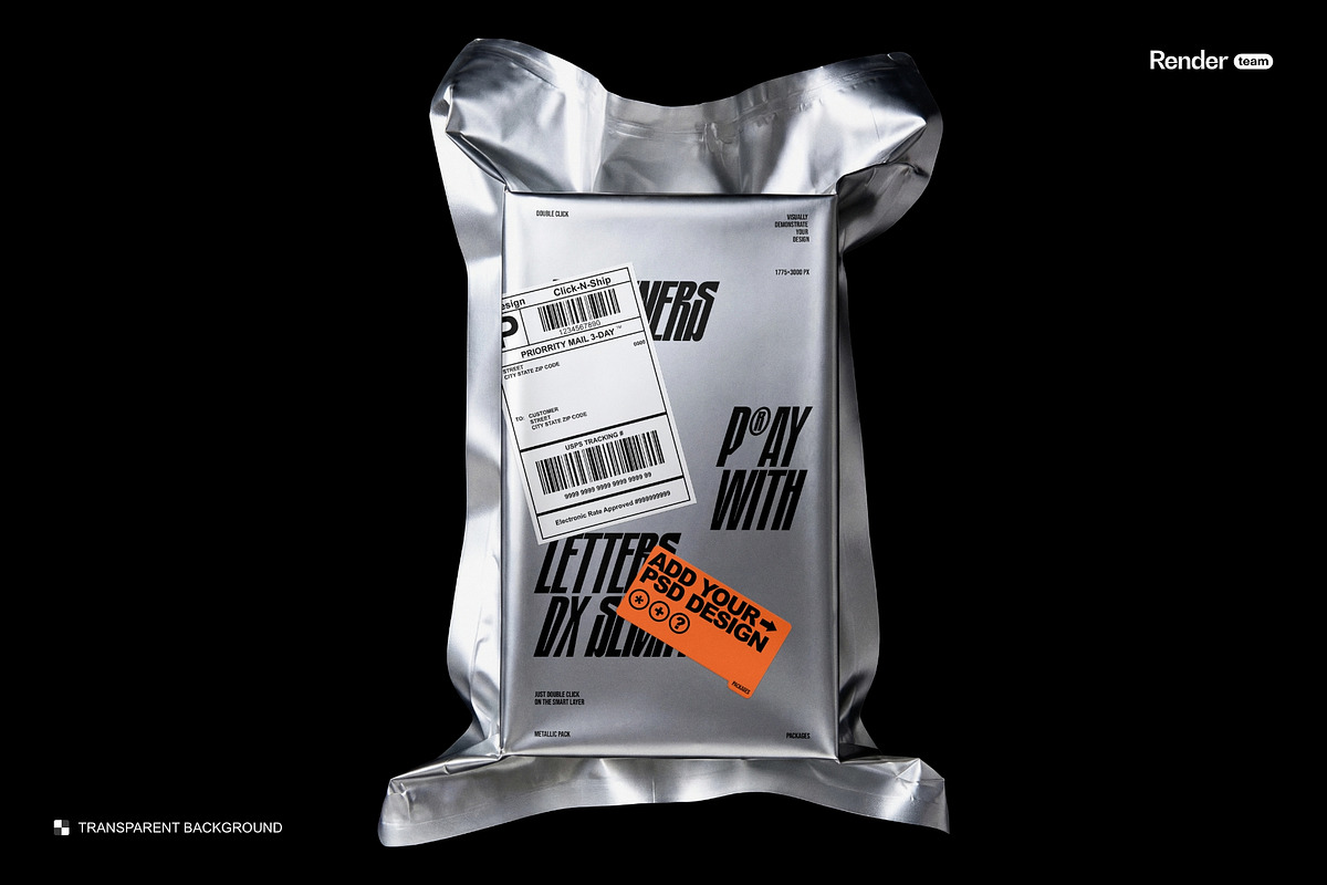Metallic Foil Bag Mockup Set, a Packaging Mockup by Renderteam (Photo 5 of 22)