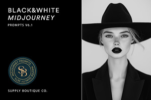 Black&White Midjourney Prompts V6.1, a Beauty & Fashion Photo by Supply Boutique Co.
