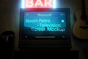 Room Retro Television Screen Mockup, an Advertising Mockup by herutage (Thumbnail 2 of 5)